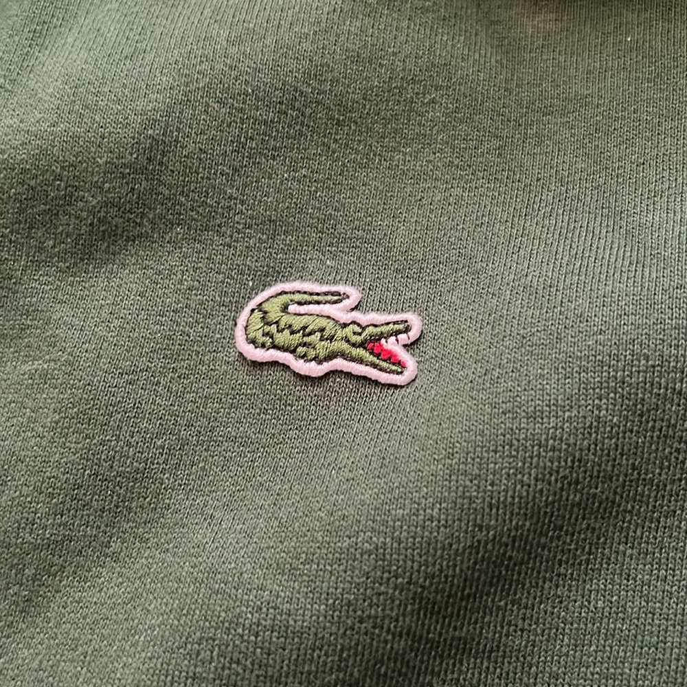 Dark green Lacoste zip up hoodie - Picture 2 of 7
